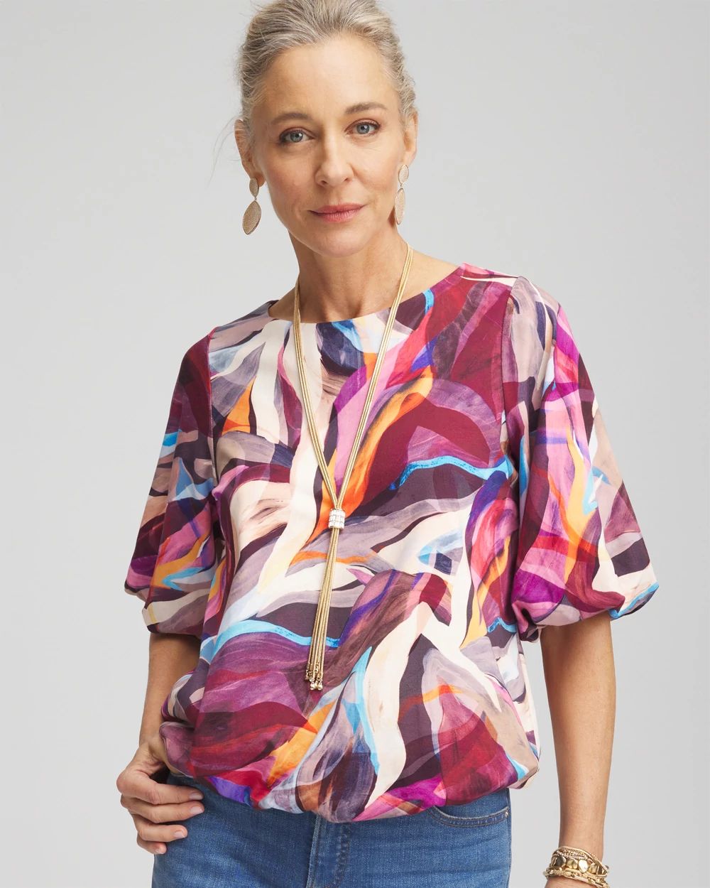 Abstract Bubble Hem Top | Chico's